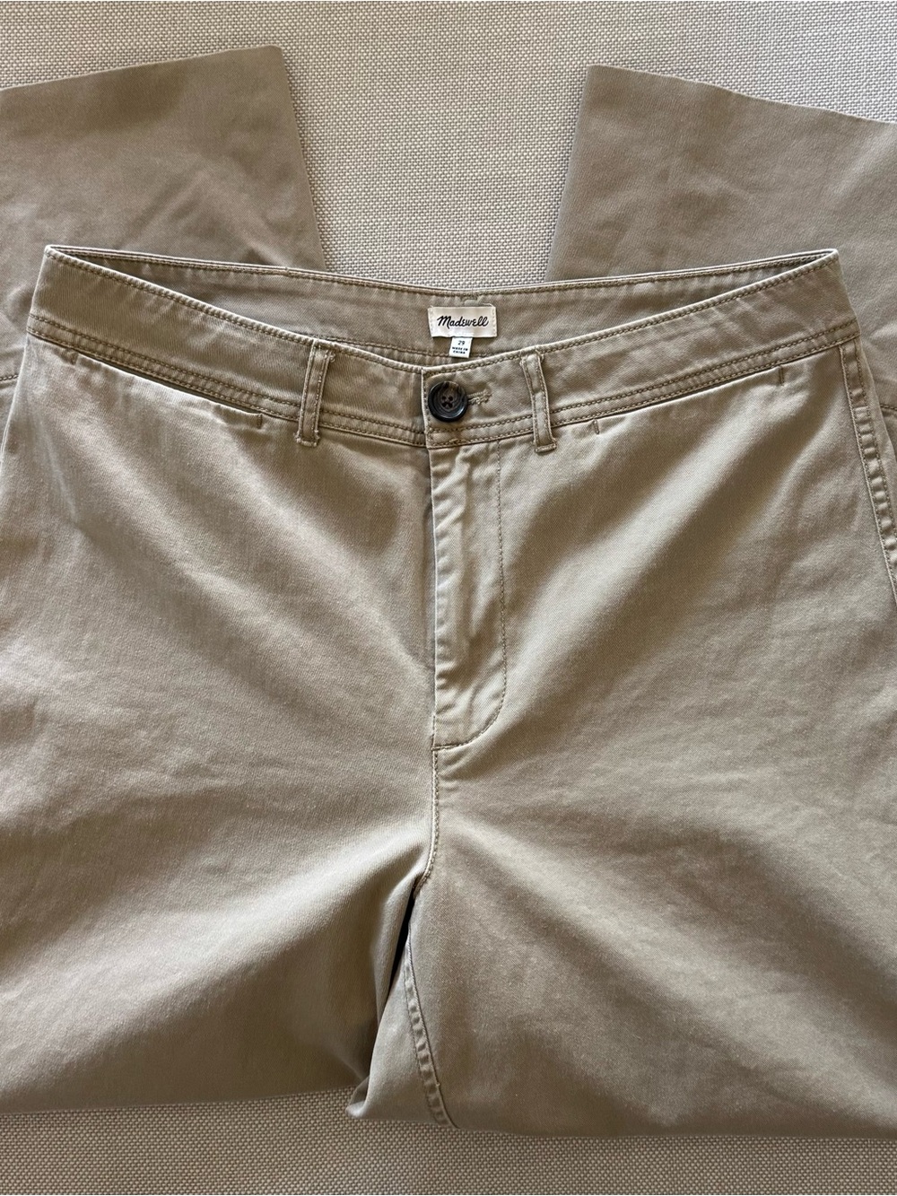 Madewell Langford Wide-Leg Crop Pants Light Latte Khaki 29 - Picture 3 of 8